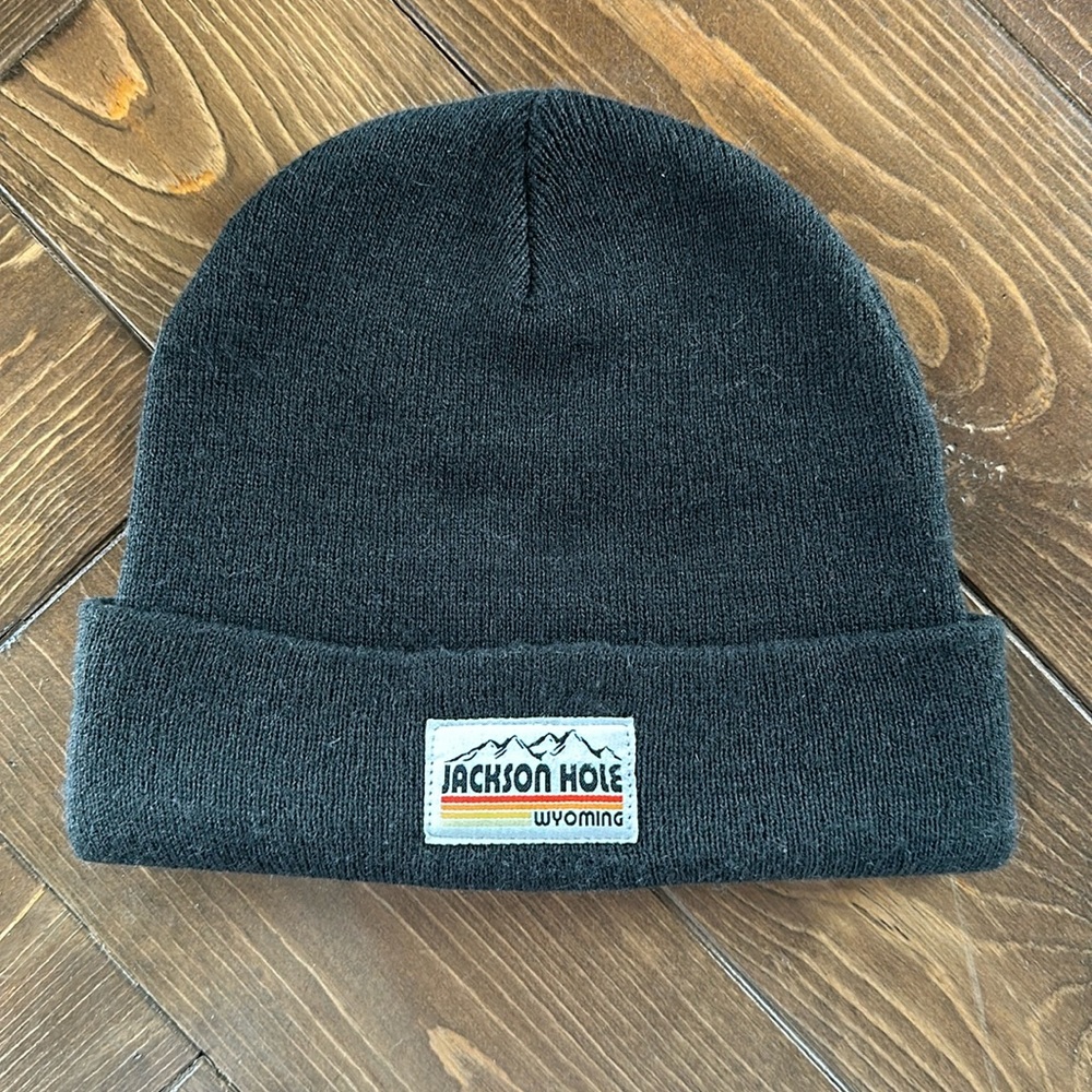 Black Jackson Hole, Wyoming beanie